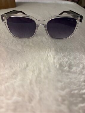 Brand New !! Clear Frame Black Lens Women's Sunglasses